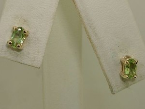 Authentic LOVELY GOLD PLATED STERLING APPROX. 1/2 CTW PERIDOT STUD EARRINGS!