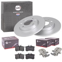 ABS Bremsscheiben + BelÄGe + SÄTtel Hinten Passend FüR Peugeot 1007