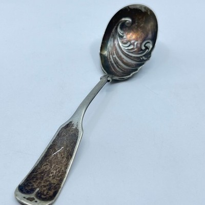 Vtg Wm A Rogers Spoon Decorated Bowl Swirl Fancy A1 Silver Plate Swoop 5.75'' SD3