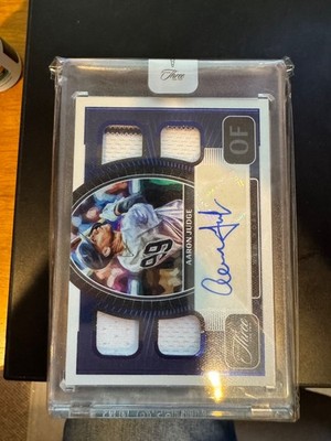 2022 Panini Three And Two Aaron Judge Quad Patch Auto Gold 27/32 Yankees #QJA-AJ