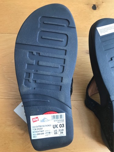 Sandalia Fitflop Lulu Brillo Puntera Cristal Cómoda Mujer Medianoche UK 3 EU36 - Imagen 5 de 5