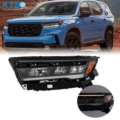 Black Full LED Built-In Headlights For Honda Pilot 2023 2024 2025 Headlamp Left
