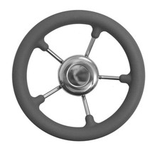 Lenkrad Boot Steuerrad für Sportboote 32cm Edelstahl grau Motorboot Steuer
