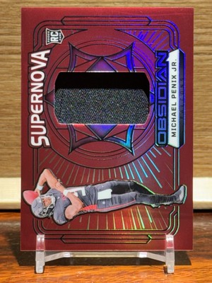 2024 Obsidian RC Michael Penix Jr Supernova /75 Color Match Red Flood Rookie 