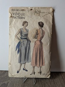 Vintage Vogue Pattern 6634 One-Piece Dress Bust 40 Mid-Century USA