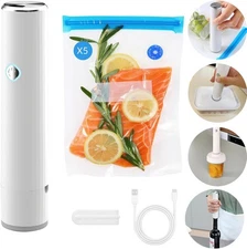Compact Vacuum Sealer, Handheld, Portable, Broad Compatibility with Vacuum Bags
