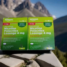 2 boxes Of Amazon Basic Care Nicotine Polacrilex Lozenges 4 mg Mint 432ct 07/27