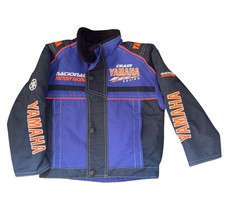 Vintage Team Yamaha Racing Kids Jacket 2-3T Blue Black Moto Snap Made in Tunisia