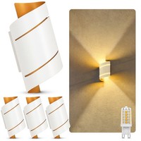 4X Wandleuchte Vyra Up & Down Lampe Mit Led G9 Dimmbar 3W Warmweiß Wandstrahler
