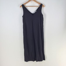 Target tank dress womens size 6 midi black linen sleeveless Vneck 125378