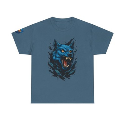 KREEP KORP Roaring Blue Wolf T-Shirt | Fierce Animal Head Graphic