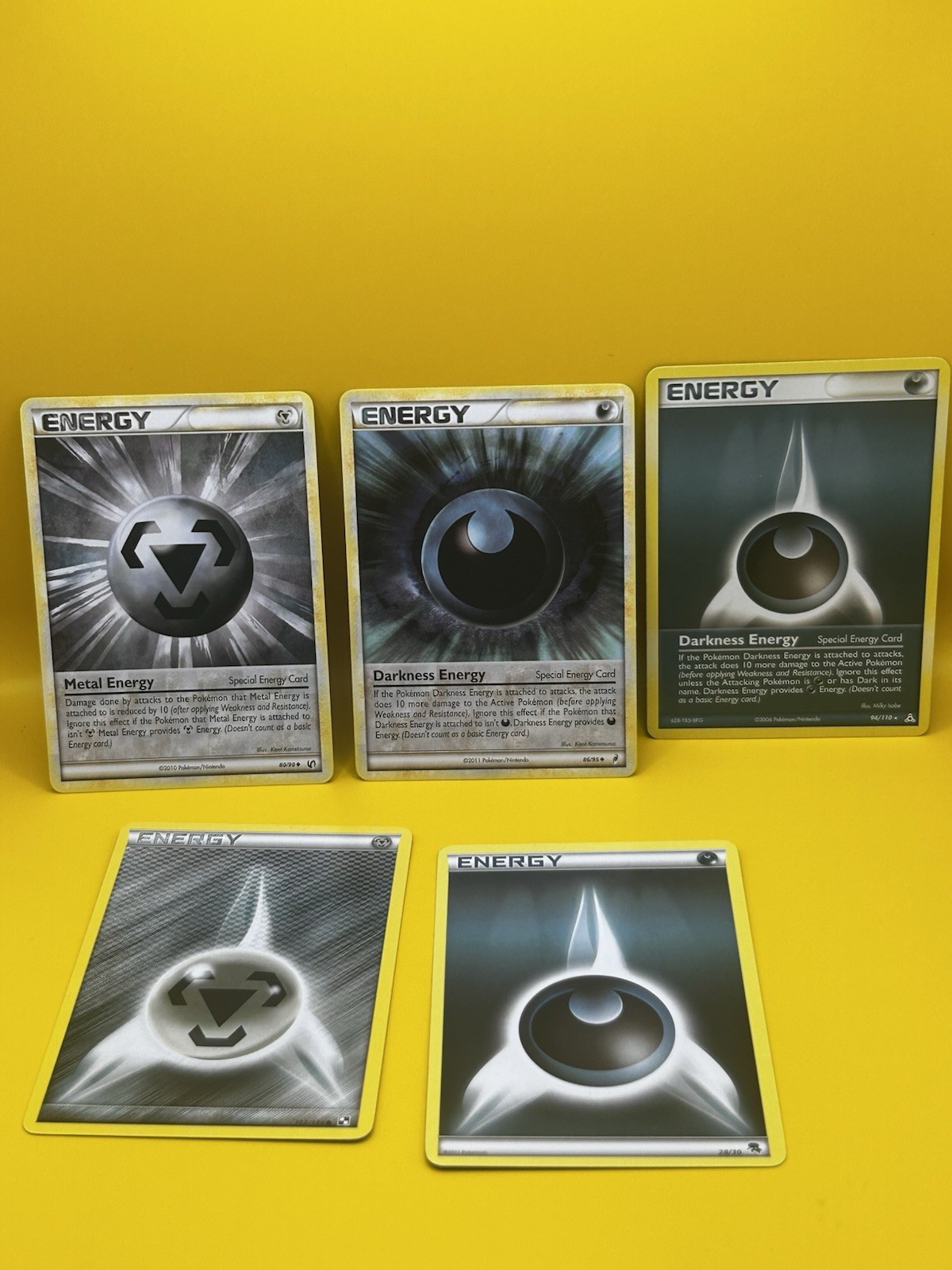 POKEMON ENERGY CARDS ( 5 ) Darkness Energy Metal And Dark Metal Energy