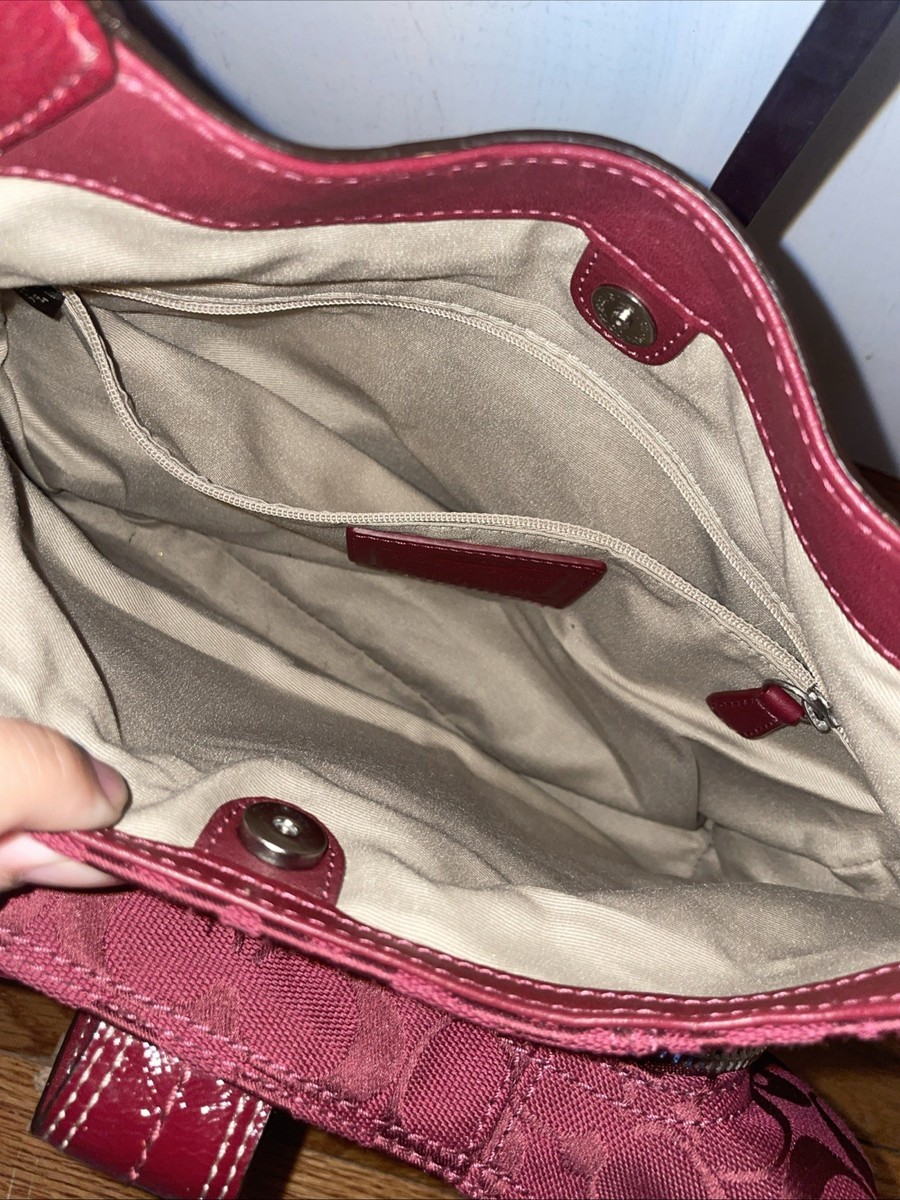 COACH F17094 MEDIUM VINTAGE LYNN SOHO CHERRY RED SIGNATURE C