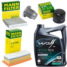 5L Öl Set Inspektion Luft-Innenraum Ölfilter Ölschraube für Dacia Logan II 1.5