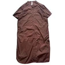 MARGARET HOWELL MHL. Cotton Shirt Dress Brown Size 2 Japanese Natural