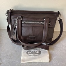 NEW Fossil Women's Dawson Crossbody Bag Rich Brown Pebbled Leather w Dustbag Key