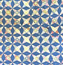 VTG Handmade Diamond Star Patchwork Quilt Twi...