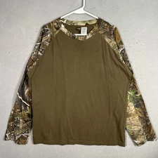 Ranger Real Tree Camo T Shirt Adult XL Olive Green Long Sleeve Camouflage Mens