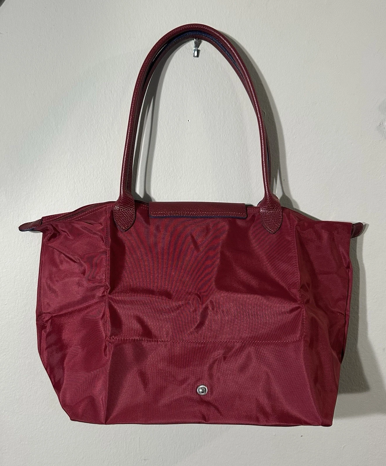 LONGCHAMP Borsa lunga Champ Le Pliage nylon nuova senza etichette borsa a tracolla media autentica bordeaux
