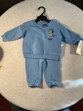 NEW NWT Official Bluey 0-3M Blue 2-Piece Sweatshirt  Joggers Pant Set