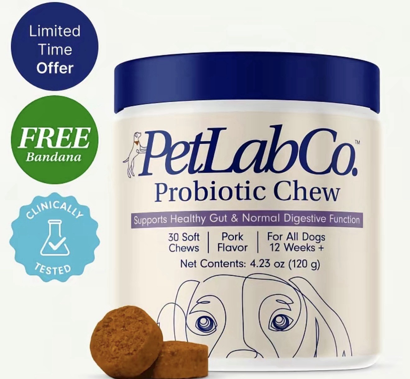 PetLab Co. (PetLabCo.) ALLERGY & IMMUNE Probiotic Soft Chew For Dogs (30 Pork)