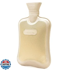 HomeTop Premium Classic Rubber Hot Water Bottle (Cream White)