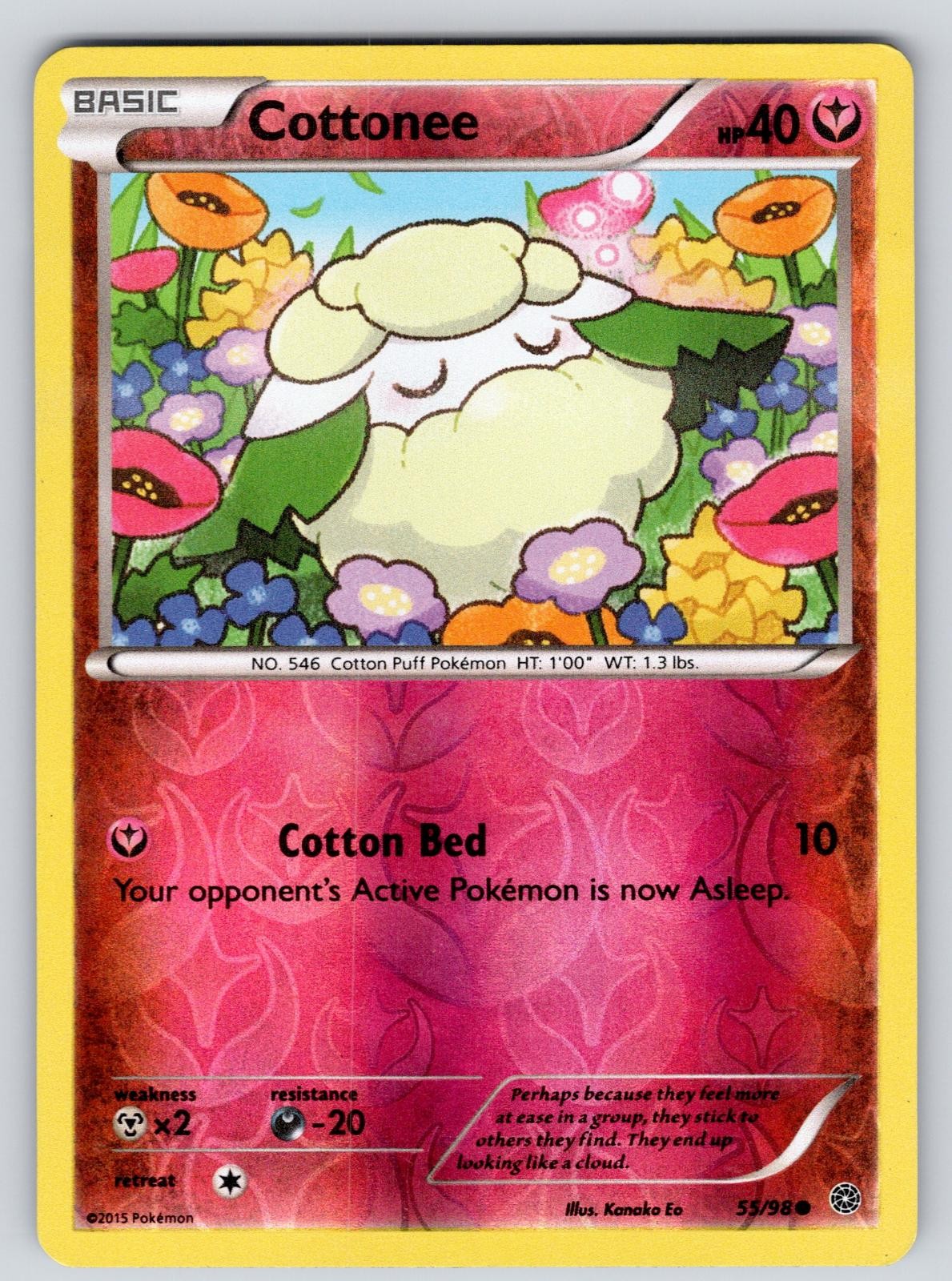 Cottonee 55/98 Reverse Holo Common Ancient Origins Pokemon Near Mint