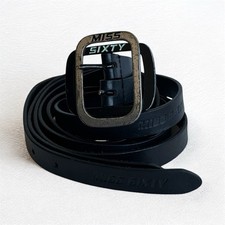 MISS SIXTY Vintage Leather Belt Metal Y2K Brown