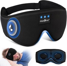 MUSICOZY Sleep Headphones, Bluetooth 5.4 Mask One Size, Dark Black
