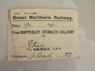 GNR wagon label. Mapperley