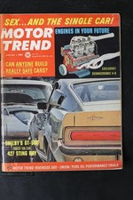 Motor Trend Magazine April 1967 Shelby Gt-500 427 Sting Ray Desmodromic V-8