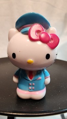 2013 Sanrio Hello Kitty Plastic Figure With Pilot or Train Conductor Uniform 2''