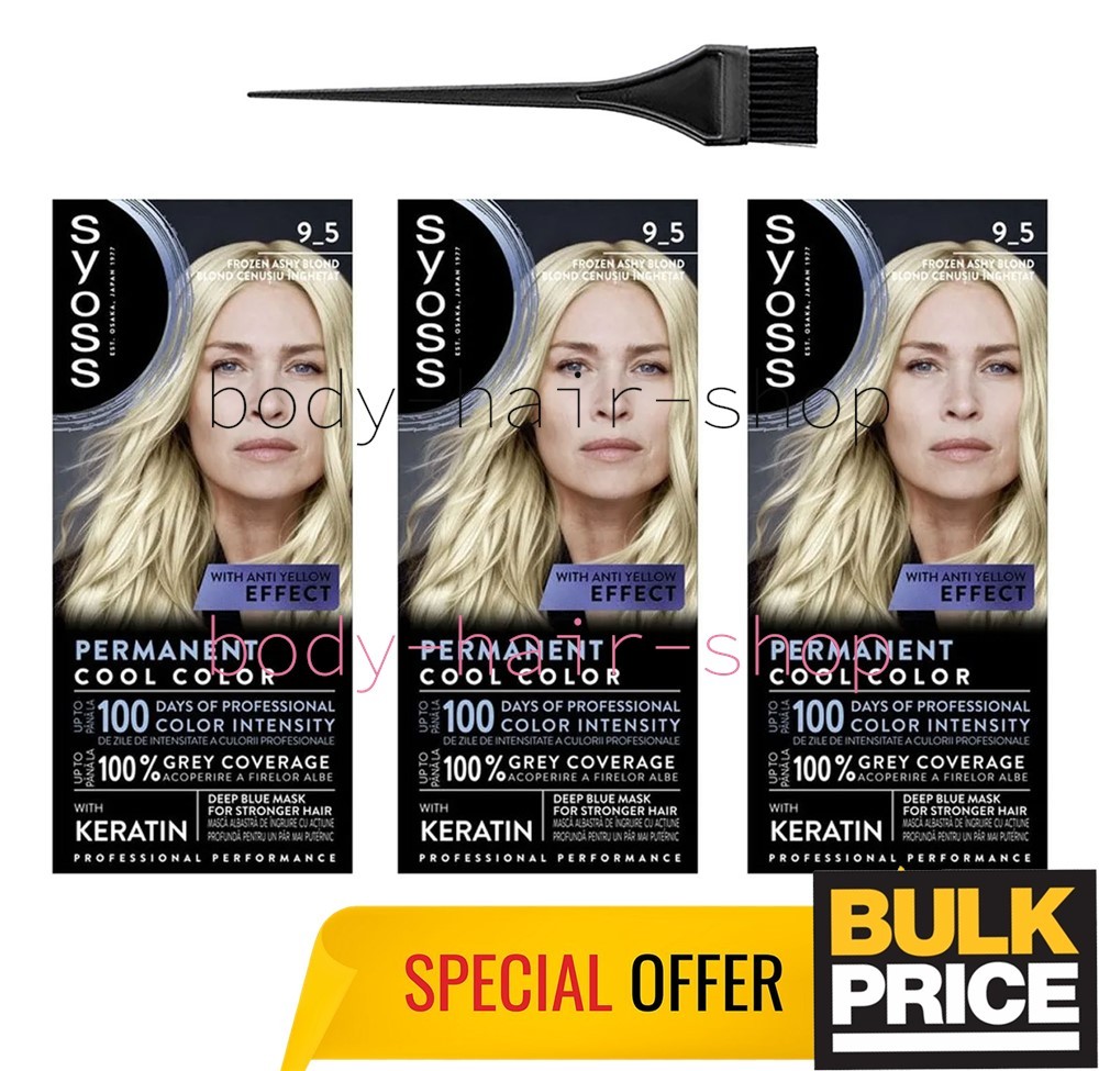 Syoss Professional 9-5 Frozen Pearl Blonde Salon-Inspired Hair Color Bulk 3-Pack