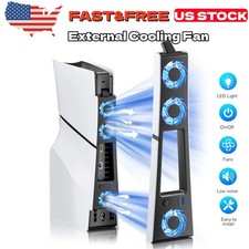 Fit PS5 Slim Disc/Digital Console Cooler Fan LED USB 3.0 External Cooling Fan US