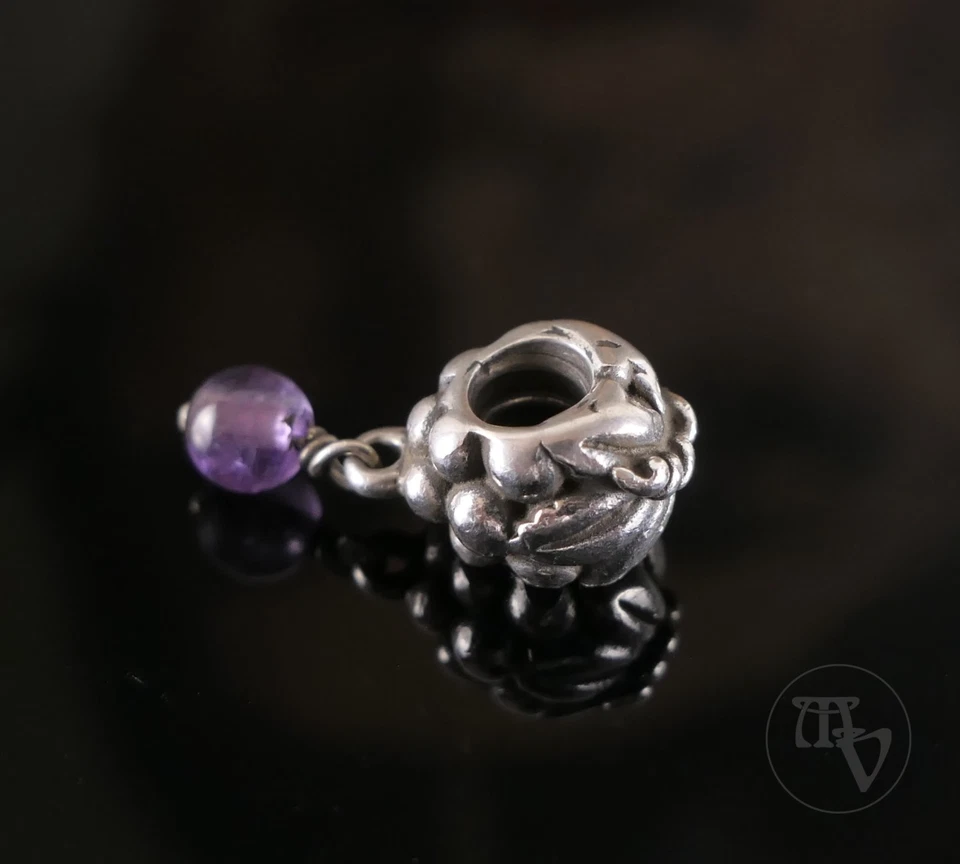 Weintraube mit Amethyst Original Pandora Charm Bead ALE 925 Silber (Retired) - Bild 2 von 4