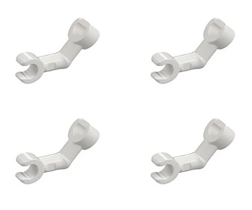4 New LEGO Minifigure Skeleton Arms white bent with clips at 90 degrees bones