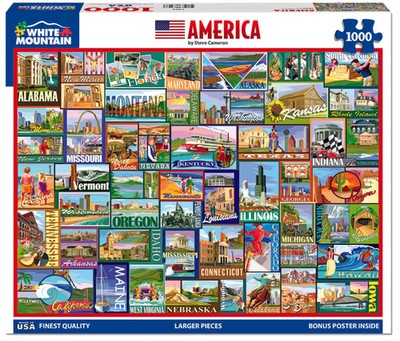 White Mountain Puzzles America 1000 Piece Puzzle