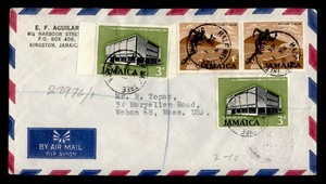 DR WHO 1965 JAMAICA 1.00 REGISTERED HALF WAY TREE AIRMAIL TO USA R63611