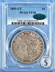 1891-CC Morgan Dollar PCGS VF30 w/CAC - Battle Ship Grey Originality!!!