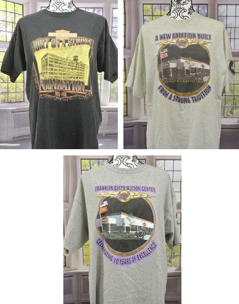 Rare Harley Davidson EMPLOYEE EXCLUSIVE Only 3 T-Shirt Set Franklin Distribution