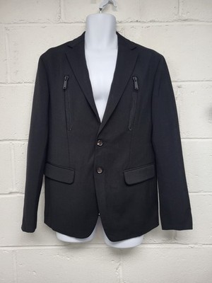 Disquared2 Black Jacket Button Up Zip Detail Mens Size 48. PAC