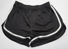 BLACK SATIN ADULT ATHLETIC SHORTS SIZE MED.