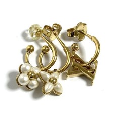 Louis Vuitton Ohrringe LV Floragramm Metall Kunstperlen 0,8 Zoll