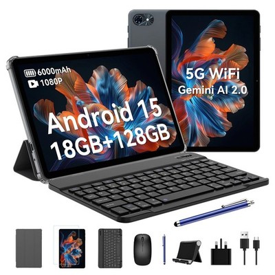 TABWEE T80 10.1 Zoll Android 15 Tablet 18GB+128GB 6000mAh Octa Core 5G WiFi GPS
