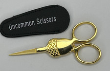 Linda Uncommon Designs Embroidery Scissors 3.5" Acorn Design Gold Finish