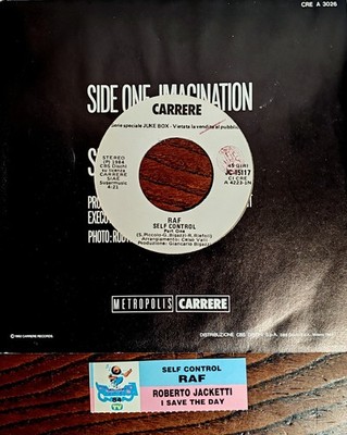 RAF SELF CONTROL  RARO 45 GIRI JUKEBOX + STRIP !!!  7'' MADE IN ITALY 1984