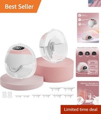 Wearable Electric Breast Pump - Strong Suction  Adjustable Flanges for Comfort