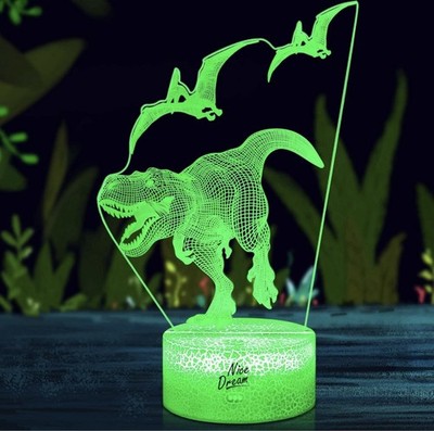 Nice Dream Dinosaur Nachtlicht für Kinder, 3D Illusion Lampe Kinderzimmer LED