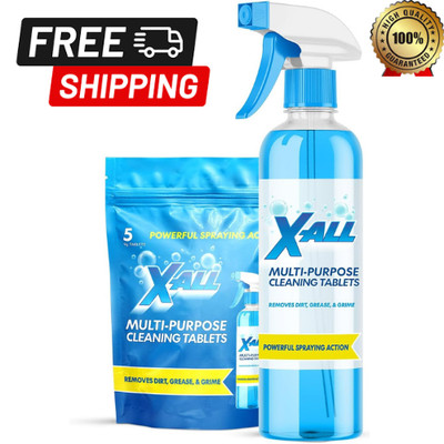X-ALL Multi-Purpose Cleaner - Spray Bottle and 5x Cleaning Tablets - Cleaner for