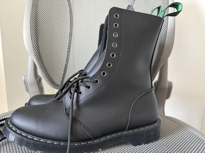NEW Solovair Black Greasy 11 Eye Astronaut Boots US Size 10